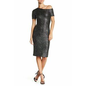 Love...Ady Womens Oilslick Metallic Short Sleeve Dress Size S NWOT $98